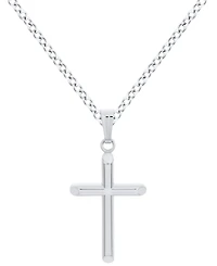 Macy's Kids' Domed Cross Pendant Necklace in Sterling Silver