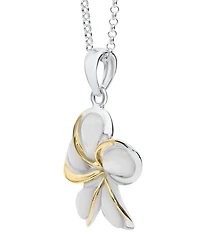Macy's White Pearl Plumeria Pendant Necklace in Sterling Silver