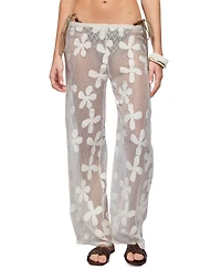 Edikted Women's Candace Floral Texured Sheer Pants