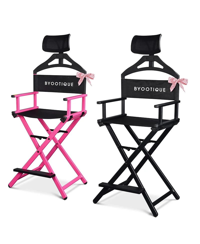 Byootique 28" Height Tall Director Chair Folding Artist Makeup Head Rest 2 Pack