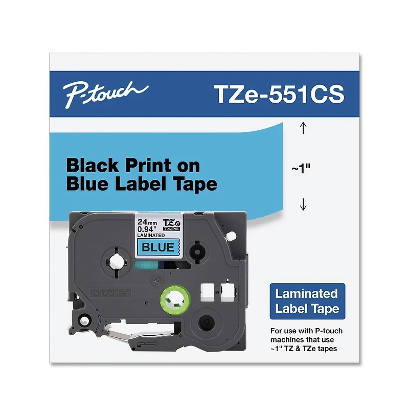 Brother P-Touch TZE551CS 0.94 Inch x 26.2 Foot TZe Laminated Removable Label Tapes