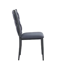 Streamdale Furniture Velvet Tufted Dining Chair with Metal Legs