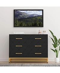 gaomon 6-Drawer Tall Dresser, Soft-Close Glides, 28.7" H, Anti-Tip