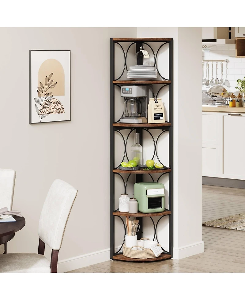 Slickblue Modern Corner Shelving Unit for Living Room and Office