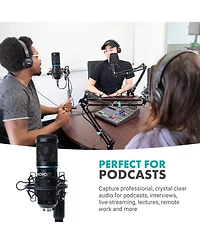 Movo Pc-M6 Universal Cardioid Condenser Podcast Microphone with Xlr and 3.5mm