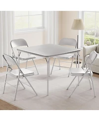 gaomon 33.6" Square Folding Table With Pu Leather Cushion Top, Heavy-Duty Portable Table For Home & Office