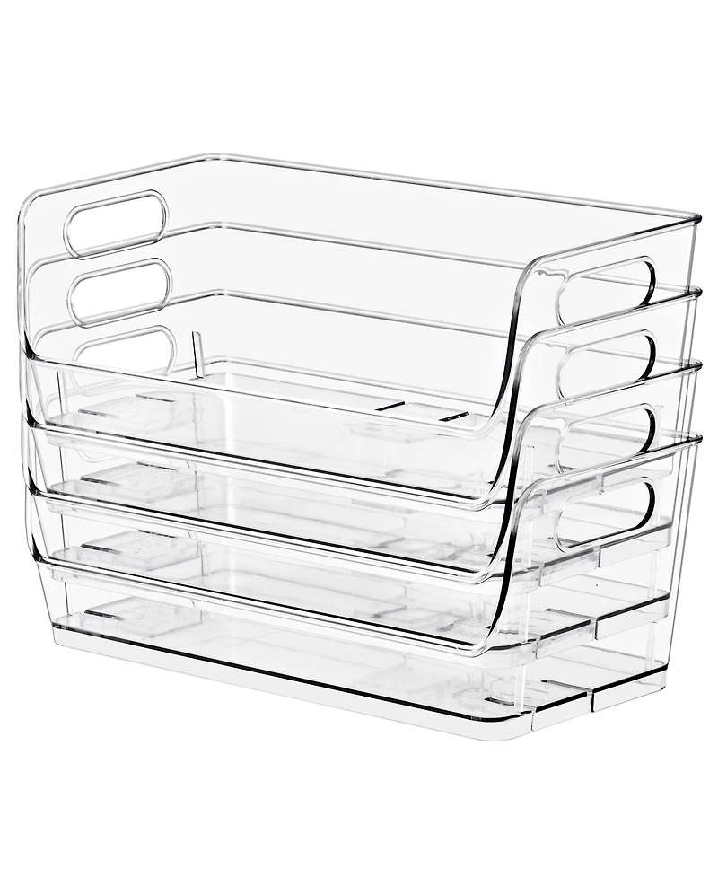 Sorbus Pack Small Wide Open Front Stackable Storage Bins for Kitchen Pantry Organization