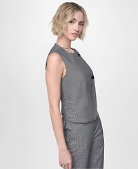 Dkny Petite Sleeveless Asymmetrical Vest