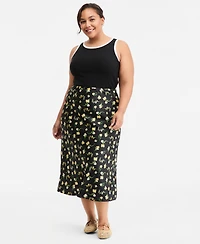 On 34th Trendy Plus Floral Midi Slip Skirt, Macy's Exclusive