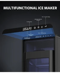 Cowsar Crescent Ice Maker Countertop, 27Lbs/24H, Self-Cleaning