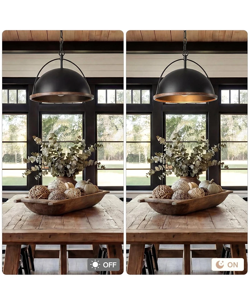 Tribesigns 13" Metal Pendant, 1-Light Industrial Pendant Lights With Adjustable Height