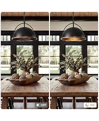 Tribesigns 13" Metal Pendant, 1-Light Industrial Pendant Lights With Adjustable Height
