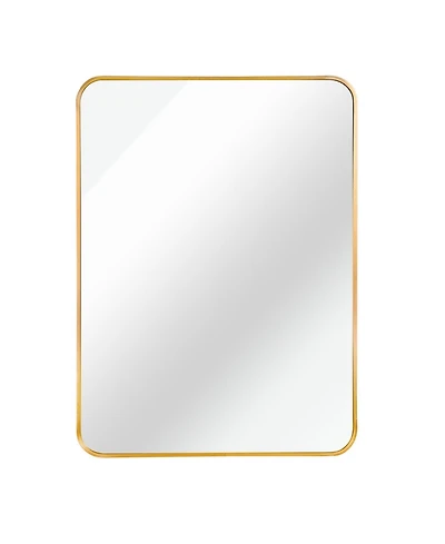 Phying Modern Rectangular Gold Metal Framed Mirror Waterproof Anti Corrosion Hd Wall Mounted Vanity Mirror Stylish Decorative Mirror