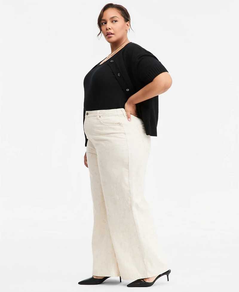 On 34th Trendy Plus Size Wide-Leg High-Rise Jeans, Macy's Exclusive