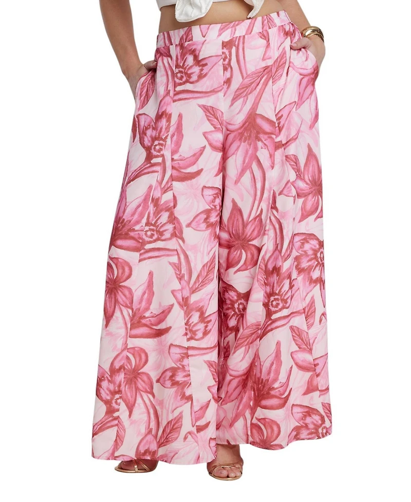 Eloquii Women's PatBO x Wide-Leg Godet Pants