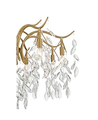 Vienna Full Spectrum Rysa Warm Brass Chandelier Modern Clear Crystal 9-Light Fixture for Dining Room House Foyer