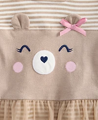 First Impressions Baby Girls' 0M-24M Striped Bear Skirted Sunsuit, Macy's Exclusive