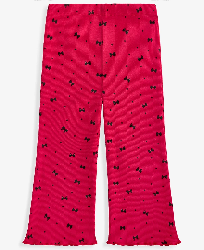 First Impressions Baby Girls' 3M-24M Mix & Match Bow-Print Ribbed Flare Leggings, Macy's Exclusive