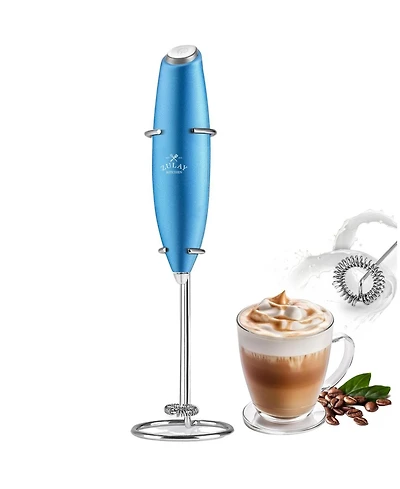 Zulay Kitchen Handheld Milk Frother Wand Drink Mixer for Coffee (4 Duracell Batteries Included)