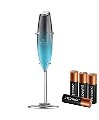 Zulay Kitchen Handheld Milk Frother Wand Drink Mixer for Coffee (4 Duracell Batteries Included