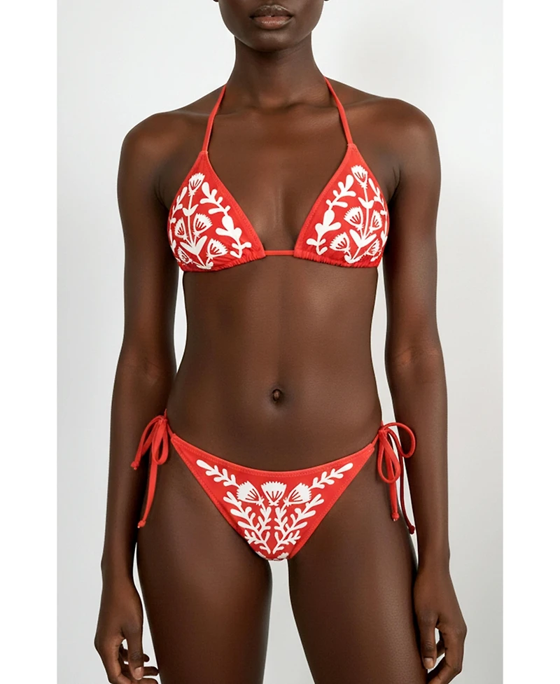 Jessie Zhao New York Women's Coral Garden Reversible Tie Side Bottom