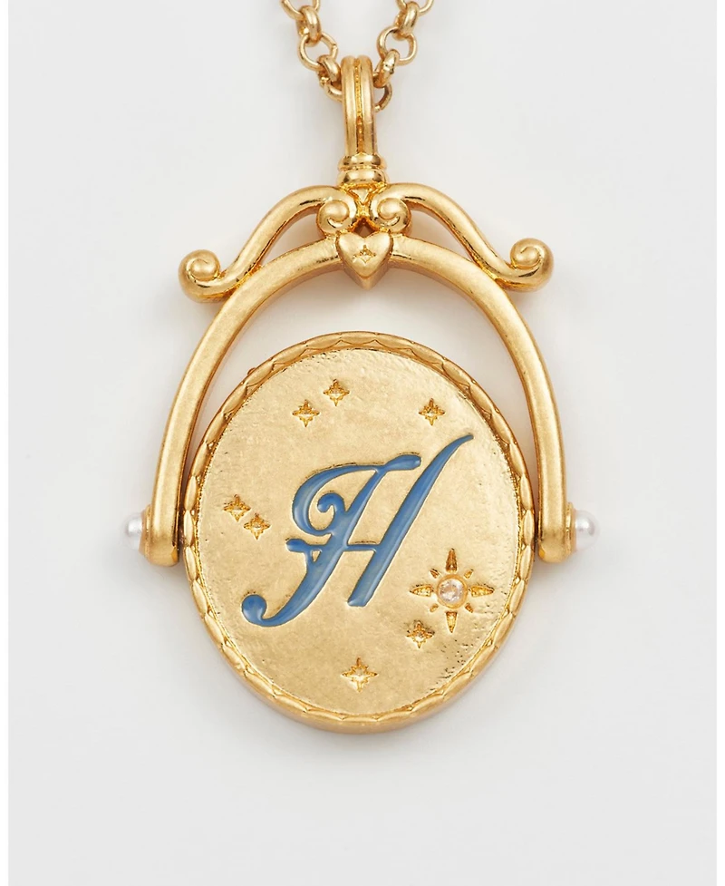 Fable England Hydrangea Initial Spinner Necklace