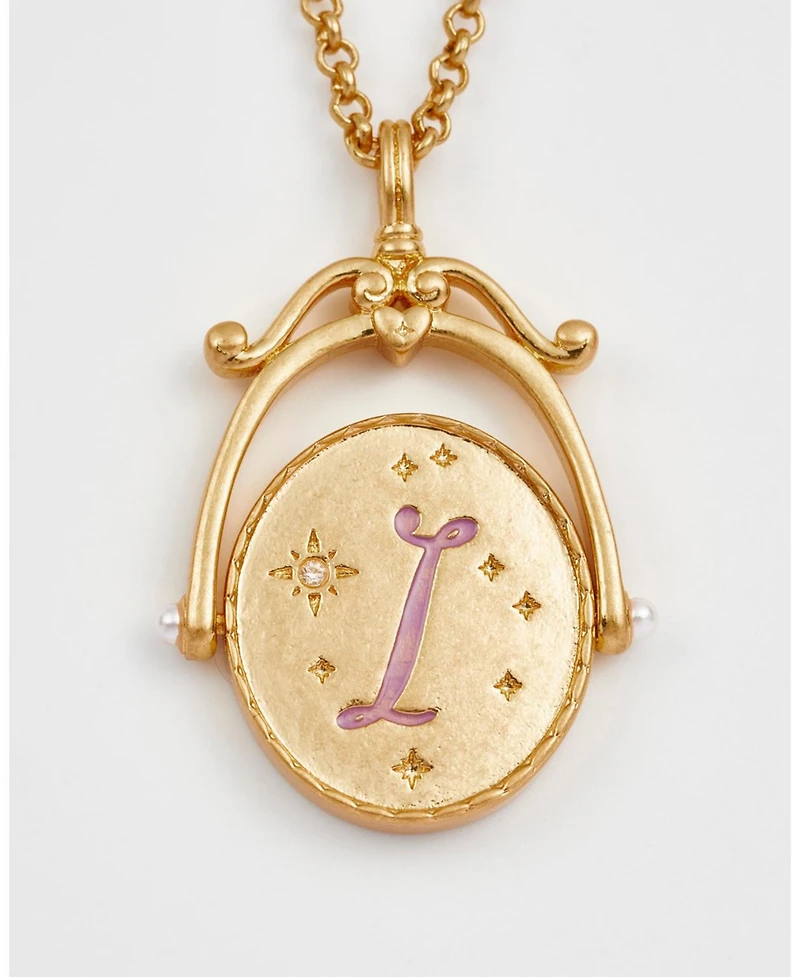 Fable England I Initial Iris Spinner Chain Necklace