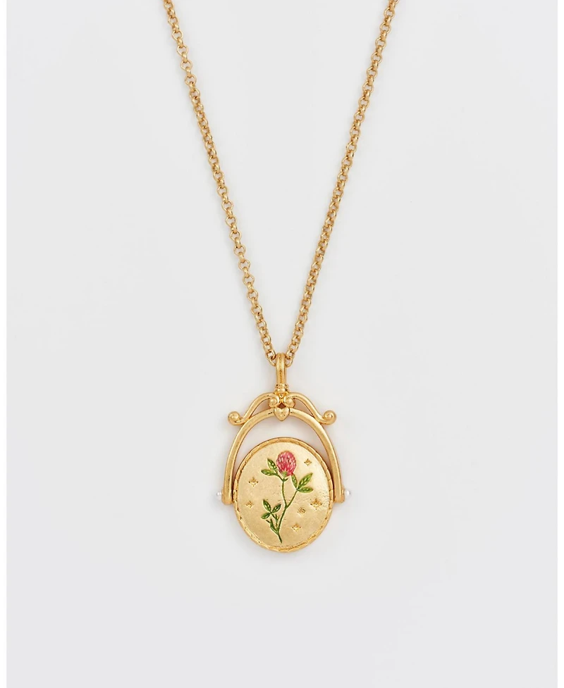 Fable England Z Initial Zigzag Clover Spinner Chain Necklace