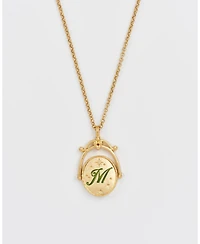 Fable England M Initial Magnolia Spinner Chain Necklace