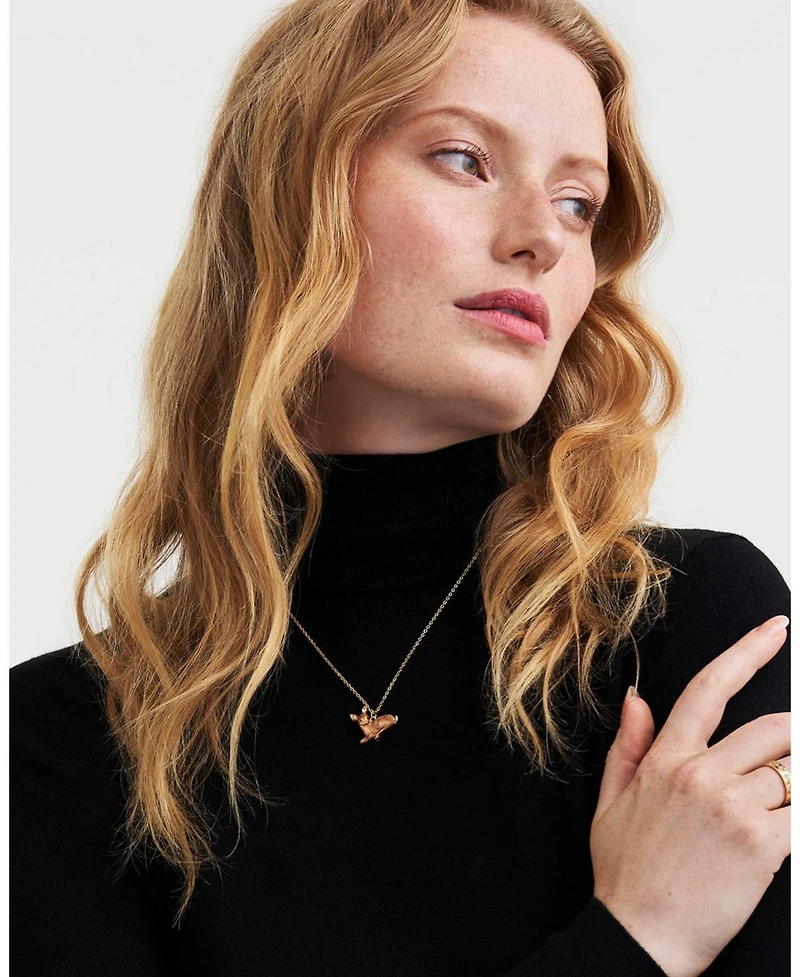 Fable England Resting Fawn Gold Chain Necklace