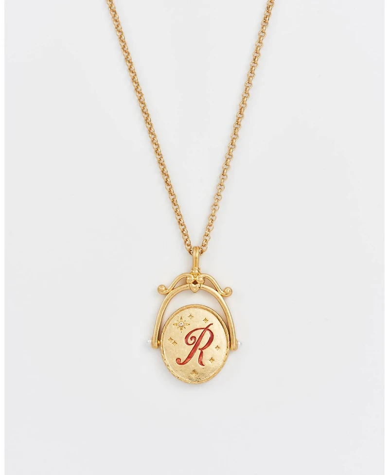 Fable England R Initial Spinner Chain Necklace