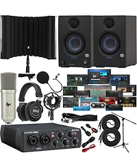 PreSonus AudioBox 96 Usb 2x2 Recording Studio Bundle - Interface, Eris 3.5 Monitors, Mic & Headphones