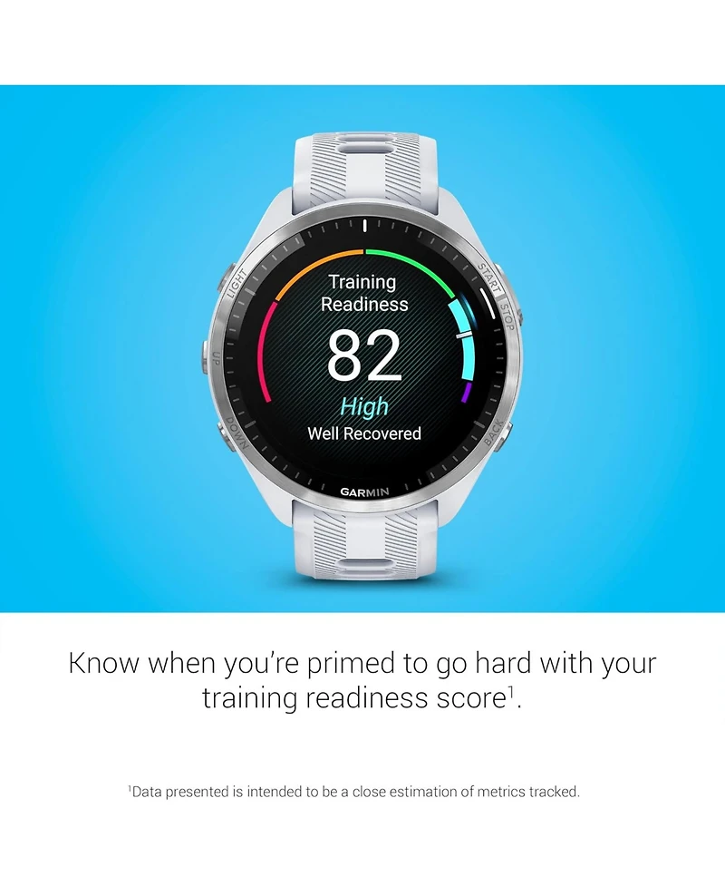 Garmin Forerunner 965 Unisex Smart watch - Whitestone/Powder Gray Rubber Strap