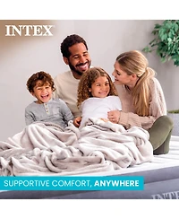 Intex Comfort Deluxe Dura-Beam Plush Air Mattress Bed with Built-In Pump