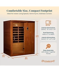 Dynamic Saunas Madrid Elite 3 Person Ultra Low Emf Infrared Lighting Home Sauna