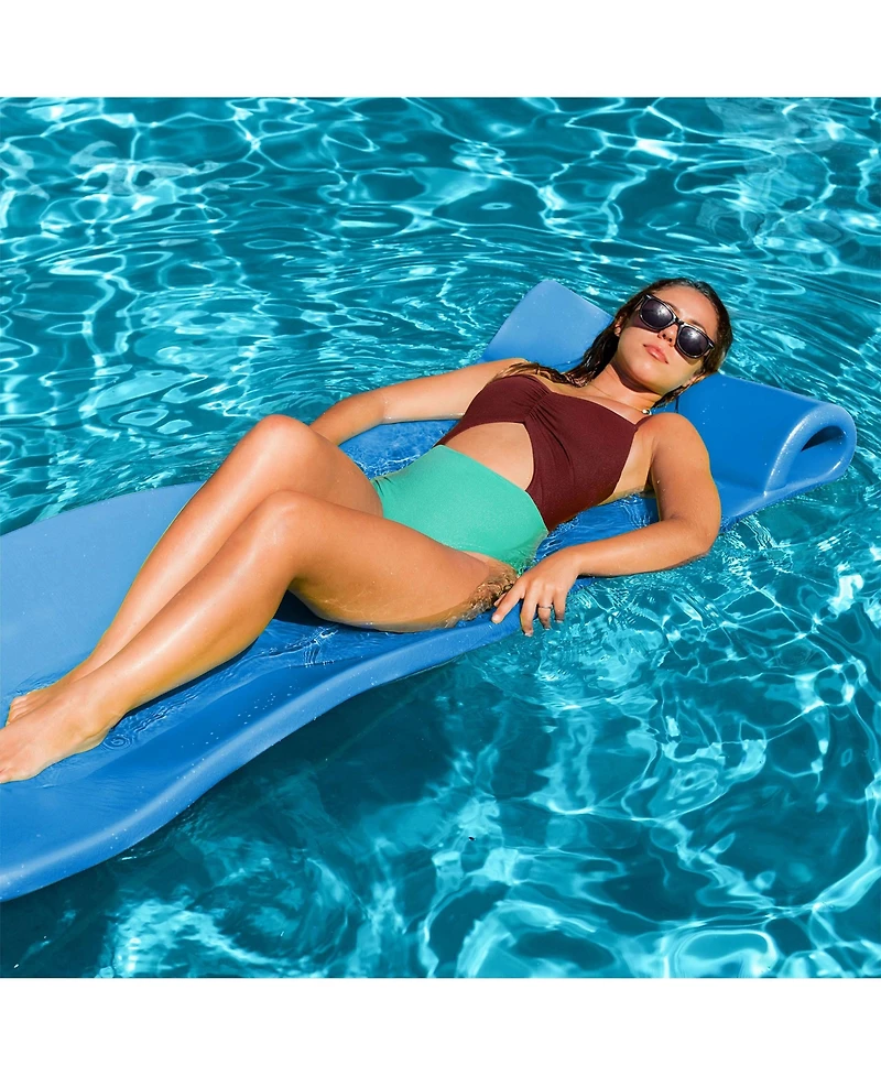 Trc Recreation Splash 1.25" Thick Foam Swimming Pool Float Mat, Bahama Blue