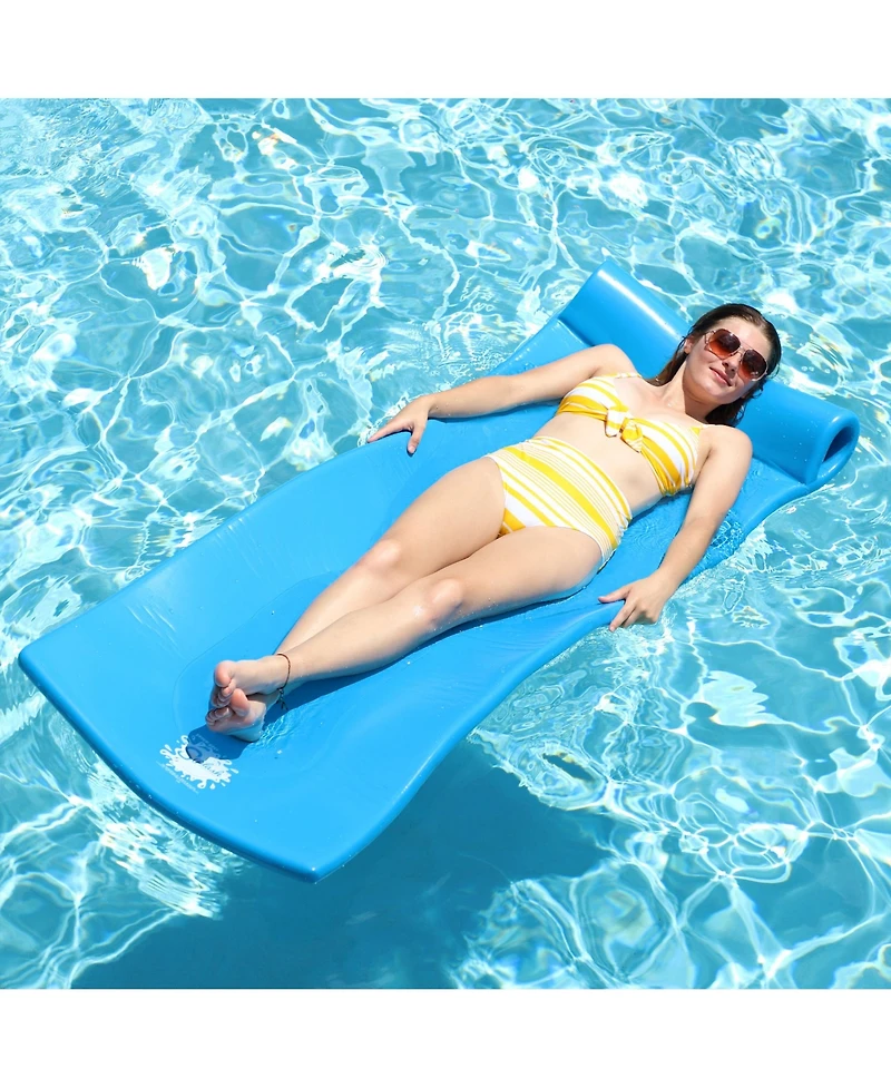 Trc Recreation Splash 1.25" Thick Foam Swimming Pool Float Mat, Bahama Blue