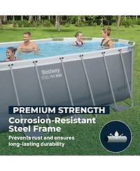 Bestway Power Steel 18' x 9' x 48" Oval Above Ground Outdoor Swimming Pool Set