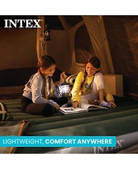 Intex 64763E Standard Dura Beam Downy Air Mattress Bed w/ Built In Pump, Queen