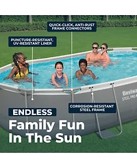 Bestway Power Steel 16' x 10' x 42" Rectangular Above Ground Swimming Pool Set