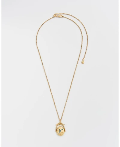 Fable England F Initial Forget-Me-Not Spinner Chain Necklace