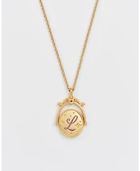 Fable England L Initial Lavender Spinner Chain Necklace