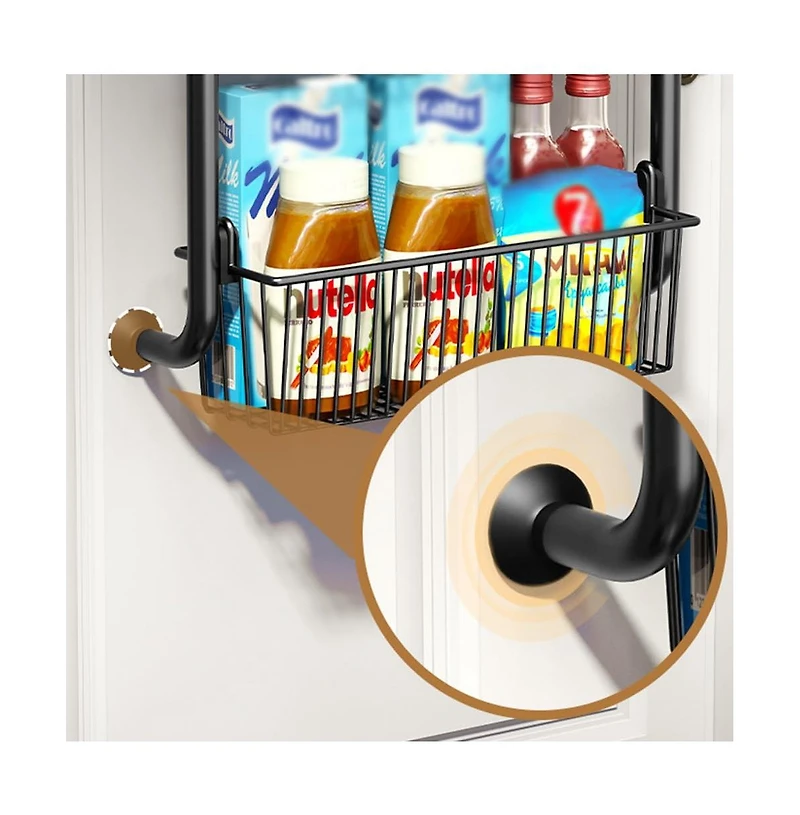Gaomon Over The Door Pantry Organizer with Removable Baskets and Suction Cups, 4 Tier, Metal Storage Rack for Kitchen Closet Bathroom