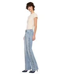 KanCan Women's Mid Rise Rhinestone Stud Bootcut Jeans