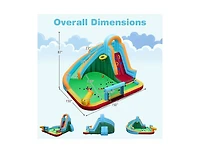 Slickblue Kids Water Slide Bounce House 6-in-1 with Climbing Wall and Pool