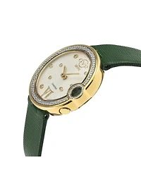 GV2 by Gevril Women's Perugia Swiss Quartz Diamond Hand made Italian saffiano leather Strap Watch
