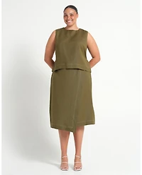 Estelle Plus Sonnet Linen Sleeveless Summer Tie-back Top