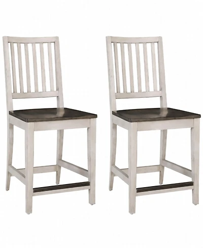 Dawnwood 2-Piece Wood Counter Side Chair Set