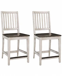 Dawnwood 2-Piece Wood Counter Side Chair Set