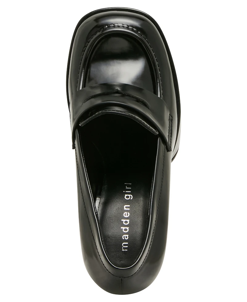 Madden Girl Women's Rudy Hi Platform Loafer Pumps